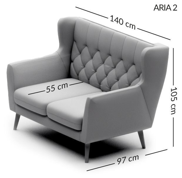 Aria sofa 2-osobowa wymiary