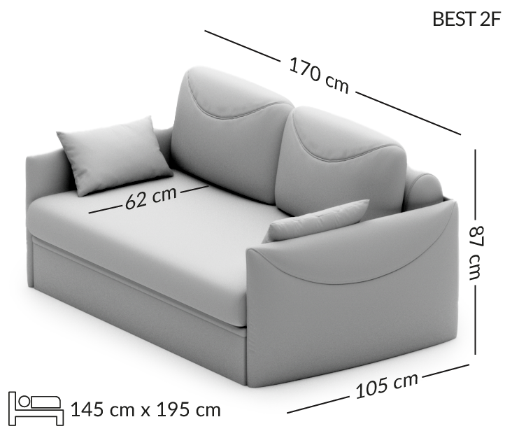 BEST mała sofa wymiary