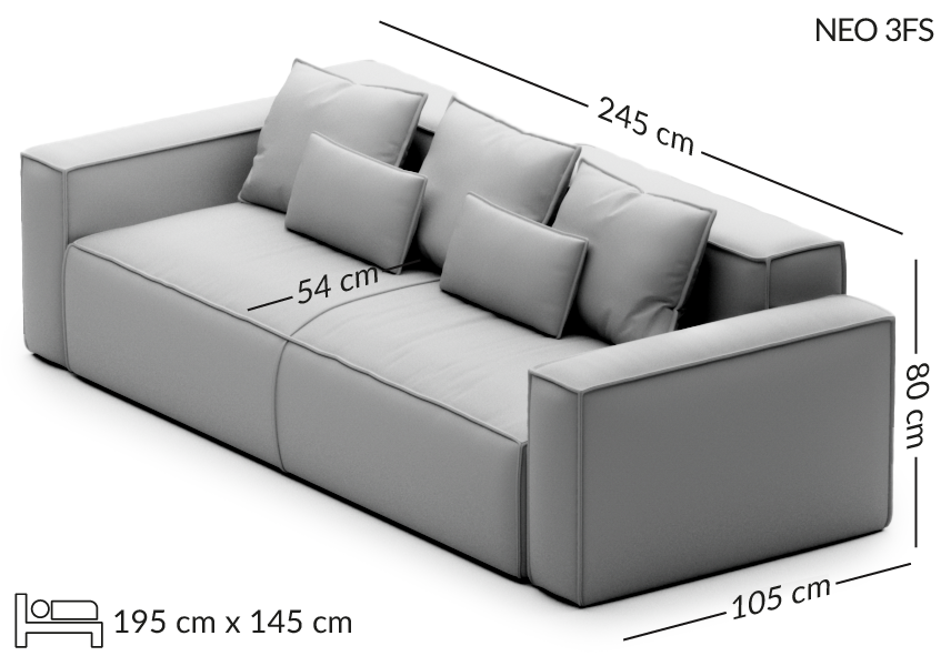 NEO sofa bed wymiary