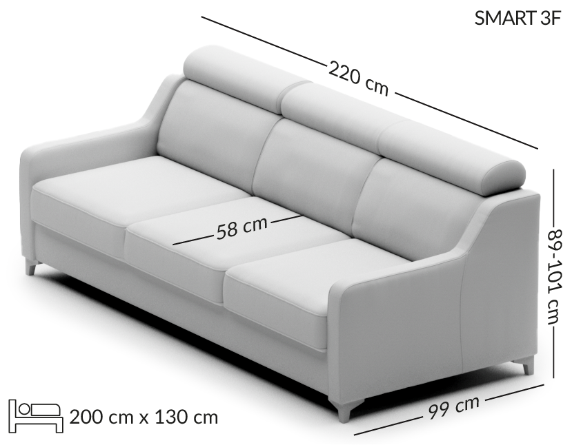 SMART sofa rozkładana wymiary