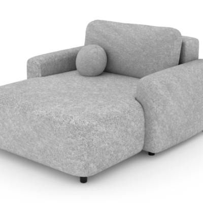 CLOUD szezlong z pojemnikiem na pościel szary