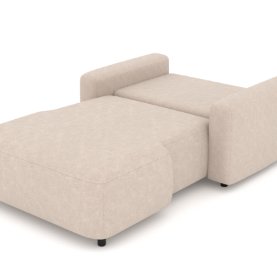 szezlong rozłożony spanie