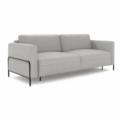 Sofa Arte z funkcją spania w kolorze szarym.