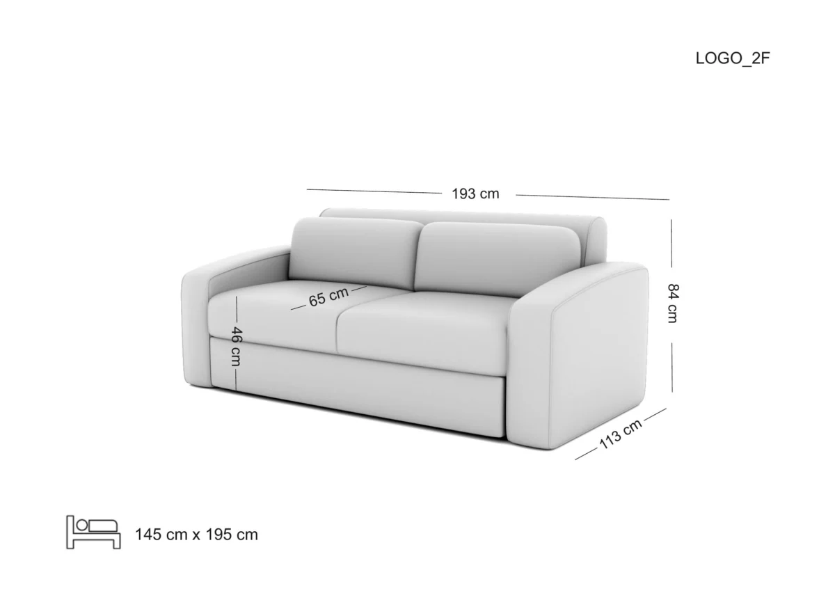 LOGO mała sofa rozkładana wymiary
