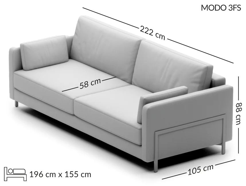 MODO sofa 3-osobowa wymiary